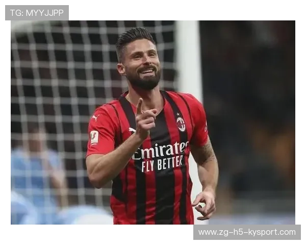 吉鲁破门后列队庆祝AC米兰领先